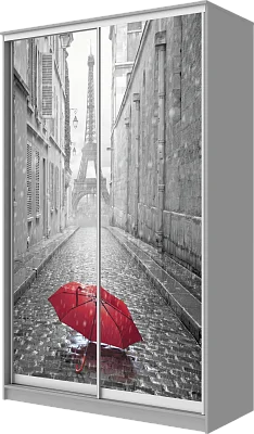 картинка Шкаф-купе 2-х дверный с фотопечатью Париж, зонтик 2400 1500 420 от магазина КУПИ КУПЕ